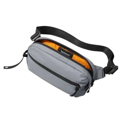 Afbeelding van tomtoc 1.5 Liter Borsttas met RFID Bescherming, Sling Bag Crossbody voor Mannen Vrouwen, Waterafstotende Lichtgewicht Kleine Schoudertas Reizen Buiten Dagelijks, Grijs