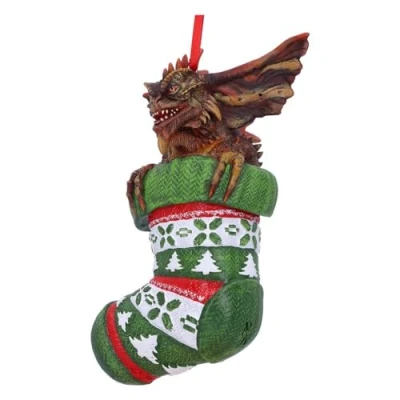 Afbeelding van Nemesis Now Gremlins Mohawk in Kerstsok Hangende Kerstboomversiering 12cm