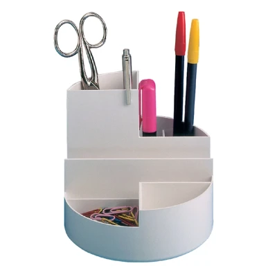 Afbeelding van Pennenkoker MAUL roundbox 7 vakken diameter14x12.5cm wit