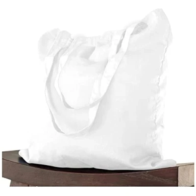 Afbeelding van katoenen tas 38x42 cm 1 stuk onbedrukt, twee lange hengsels OEKO TEX® gecertificeerd stoffen tas, draagtas, boodschappentas, Boodschappentas om de wit te schilderen
