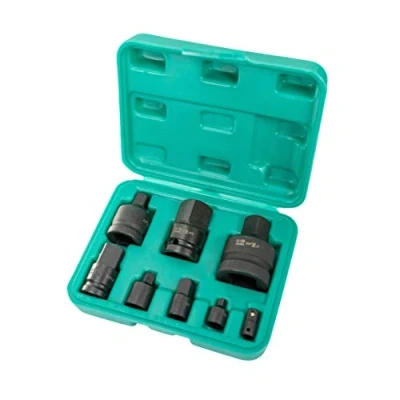 Afbeelding van Kracht adapter set 8 delig vierkant 1/4&quot; 3/8&quot; 1/2&quot; &amp; 1 inch van chroom vanadium staal met krachtvergrotende WIESEMANN 1893 I voor binnen buiten in een gereedschapskoffer 80010