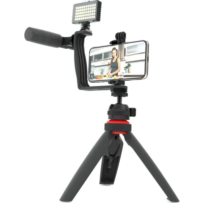 Afbeelding van DigiPower Vlog kit &quot;Superstar Essential&quot; EU DPS VLG5 Smartphone/Action Camera/Camera, Light 50 LED, Stereo Shotgun microfoon, Tripod, Bluetooth remote control