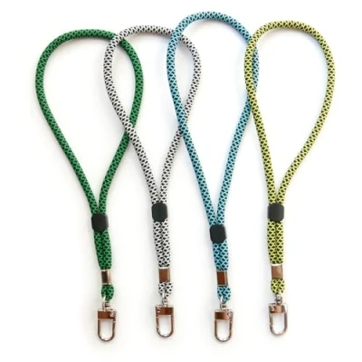 Afbeelding van trage.band® Korte verstelbare polsband met karabijnhaak, 4 kleuren patroon