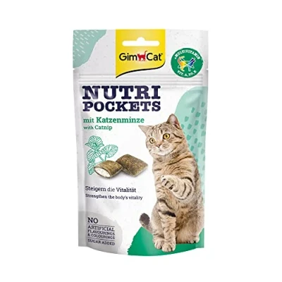 Afbeelding van Gimcat Nutri Pockets Kattensnack Vitamin Kattenkruid 60 g