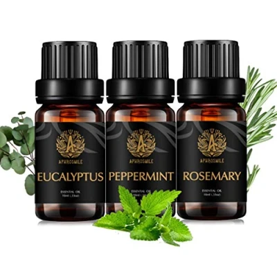 Afbeelding van Aromatherapie Eucalyptus Essentiële Olie Set voor Diffuser, 100% Pure Rozemarijn Kit Luchtbevochtiger, 3x10ml Therapeutische Grade Pepermunt Oliën Eucalyptus,