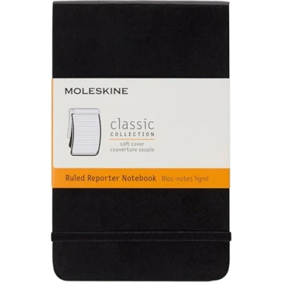 Afbeelding van Moleskine Reporter Notebook, Pocket, Ruled, Black, Soft Cover (3.5 X 5.5)