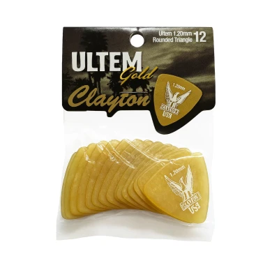 Afbeelding van Clayton Ultem Gold Rounded Triangle plectrum 1.20 mm 12 pack