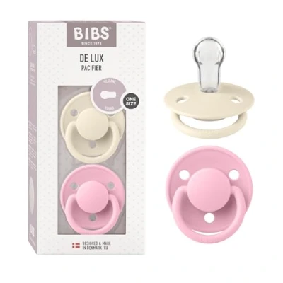 Afbeelding van BIBS® Fopspeen De Lux Ivory/Baby Pink 0 36 maanden, 2 stuks.
