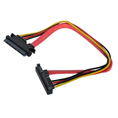 Afbeelding van Xiwai SATA III 3.0 7 + 15 22 Pin macho a hembra Cable de extensión datos en ángulo hacia abajo