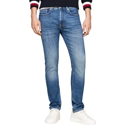 Afbeelding van Tommy Hilfiger Heren Slim Bleecker PSTR Cross Blauw Slank, Blauw, 29W/36L, Kruis 29W / 36L