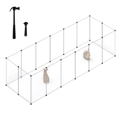 Afbeelding van EUGAD Vrije ren voor konijnen, cavia&#039;s, omheining, BHT 302 x 72 102 cm