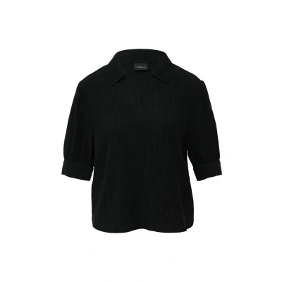 Afbeelding van s.Oliver Black Label VERKÜRZTE Plisseeim Loose FIT MIT PUFFÄRMELN Blouse, Dames, Maat: 32, Schwarz