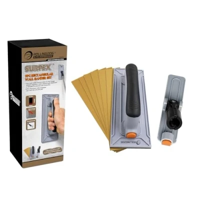 Afbeelding van ROLLINGDOG Gipsplaten Pole Sander Hand met Vrouwelijke Schroefdraad, 6PC Oxide Mesh Schuurpapier, Rubber Handvat, voor Hout, Gipsplaten, Metaal