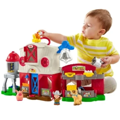 Afbeelding van Fisher Price Little People Caring for Animals Farm Playset with Smart Stages Learning Content Toddlers and Preschool Kids GLT78
