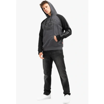 Afbeelding van Lonsdale London Linnfoots Trui met capuchon anthraciet zwart 3XL