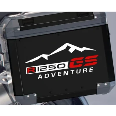 Afbeelding van Stickers R1250GS Adventure compatibel met motorfiets BMW R1250 GS R 1250 HP Touratech y GIVI Trekker Outback 37L 48L (wit/rood)