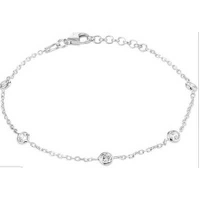 Afbeelding van Schitterende Zilveren Armband met Zirkonia Steentjes