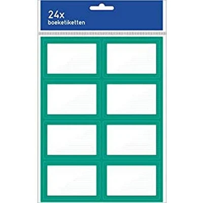 Afbeelding van Kangaro boeketiketten 7,5 x 5 cm pak a 24 stuks groen/wit K 58133