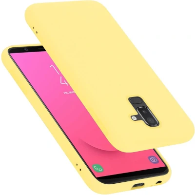 Afbeelding van Cadorabo Hoesje geschikt voor Samsung Galaxy A6 PLUS 2018 Case in LIQUID GEEL Beschermhoes TPU silicone Cover