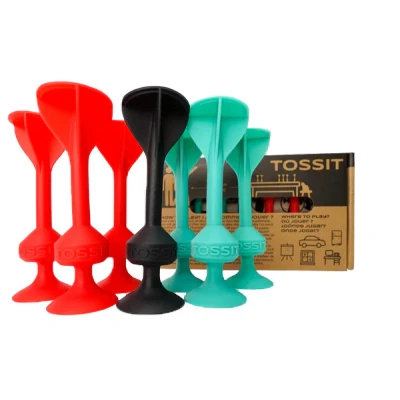 Afbeelding van TOSSIT Spel dart met zuignap, petanque voor binnen en buiten op vloer muur, krachtige duurzame siliconen, Starter Pack, Rood Cyaan