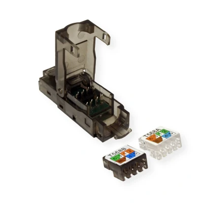Afbeelding van VALUE Field aansluitbare RJ 45 stekker cat. 6 (Class E), UTP 26.99.0370 Transparant 1 stuk(s)