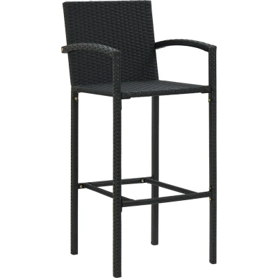 Afbeelding van vidaXL Barkrukken 4 st poly rattan zwart