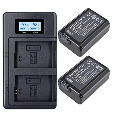 Afbeelding van CITYORK NP FW50 Accu oplader voor camera, compatibel met Sony a7, a7 II, a7R, a7R a7S, a7S A600, A6500, A6300, A55, A5100