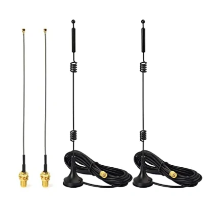 Afbeelding van Bingfu Omnidirectionele wifi antenne, 9 dBi MIMO RP SMA dual band, 2,4 GHz, 5,8 IPEX IPX U.FL naar kabel voor versterker router camera PCIE draadloze netwerkkaart, 2 verpakkingen