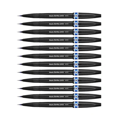 Afbeelding van Pentel Artist viltstift met extra fijne penseelpunt blauw