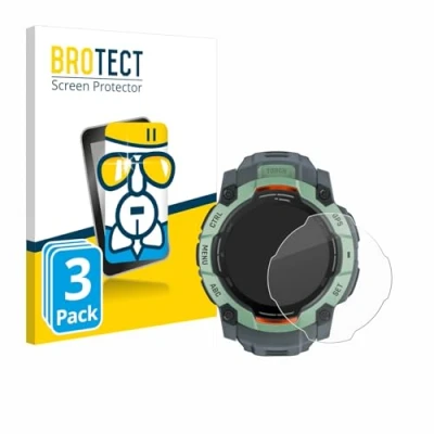 Afbeelding van BROTECT Glas Screen Protector voor Garmin Instinct 3 AMOLED (50 mm) (3 Stuks) Schermbeschermer [9H Hardheid, Beschermglas Folie niet Gehard Glas]