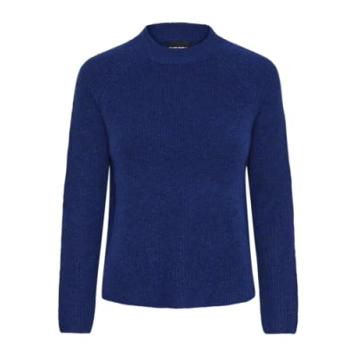 Afbeelding van PIECES Dames Pcellen Ls O Neck Knit Noos Bc gebreide trui, blauw, S
