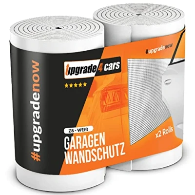 Afbeelding van Upgrade4cars Garagewandbescherming, zelfklevend, wit autodeur randbescherming garage garagewand aanrijbescherming, parkeerhulp, stootbescherming, wandbekleding