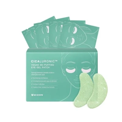 Afbeelding van [MIZON] CICALURONIC VEGAN DE PUFFING EYE GEL PATCHES (x42) Koreaanse huidverzorging Laat leeglopen en verheldert Oogverzorging Anti aging/Anti rimpels Vermindering van donkere kringen