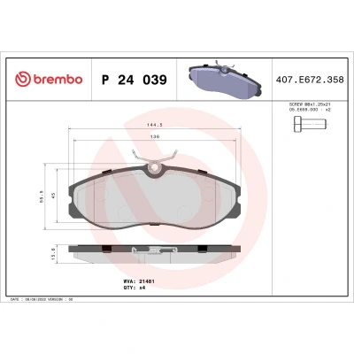Afbeelding van Brembo Remblokset P 24 039