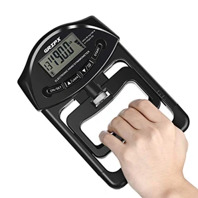 Afbeelding van Digitale handdynamometer grip sterkte meetmeter automatische opname elektronische handgreep vermogen 180 lbs/90 kg, zwart