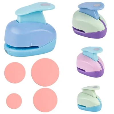 Afbeelding van Sporgo Stanzer rond 4 stuks: papieren ponsen motiefpons, maten papier motiefperforator set, voor doe het zelf, scrapbooking, fotoalbums, knutselen, wenskaarten (9 mm, 16