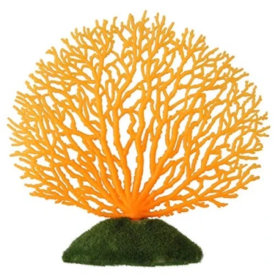 Afbeelding van Kunstkoraalversiering, strip, koraal, plant, ornament, gloeiend effect, siliconen, kunstmatige decoratie voor aquarium, landschap (oranje)