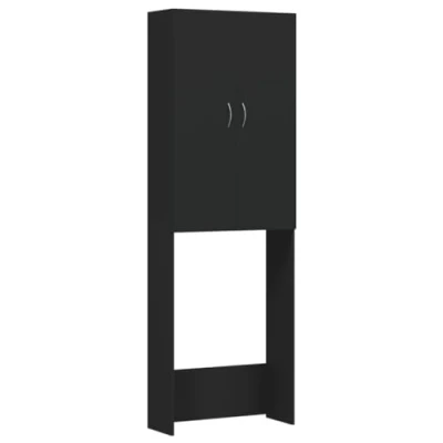 Afbeelding van vidaXL Wasmachinekast 64x25,5x190 cm zwart