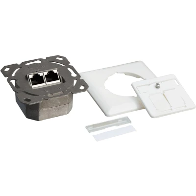 Afbeelding van CAT6 UTP / STP inbouwdoos verticaal wit