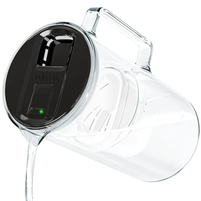 Afbeelding van Wessper Waterfilterkan met LED indicator, 3 Liter, Water Karaf Filter patroon, Glazen Kan, BPA vrij “BPA FREE, Zwart