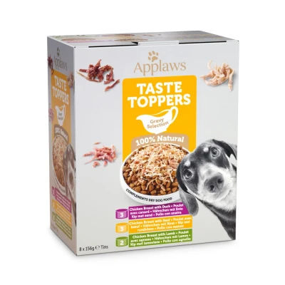 Afbeelding van Applaws Taste Toppers 8 x 156 g Probeerpakket Hondenvoer Probeerverpakking: Saus