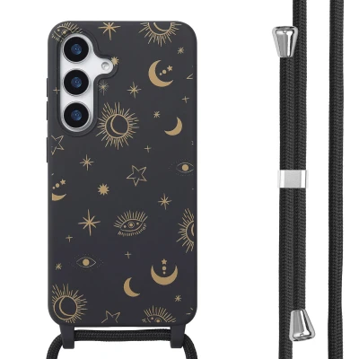 Afbeelding van Samsung Galaxy S25 Hoesje Siliconen en TPU (zacht) imoshion Softcase/Koordhoesje/Backcover Sky Black Telefoonhoesje