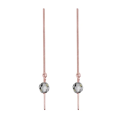 Afbeelding van Elli Damesoorbellen 925/1000 sterling Zilver, Metaal Roségoud Kristal