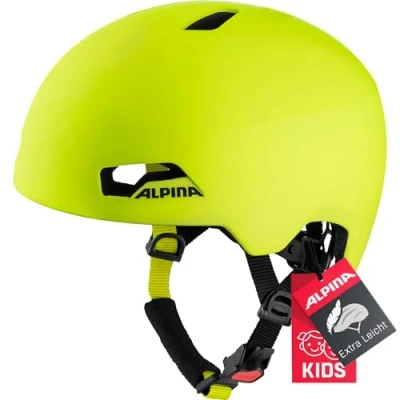 Afbeelding van ALPINA HACKNEY Lichtgewicht, breukvaste en optimaal geklimatiseerde fietshelm met achteraf aan te brengen LED voor kinderen, be visible mat, 51 56 cm