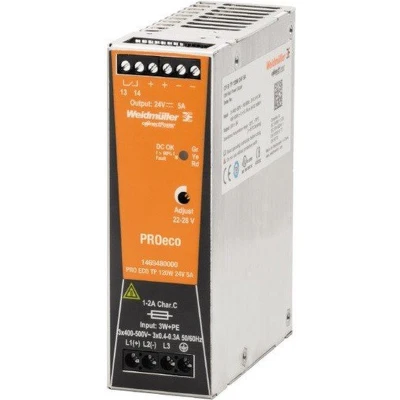 Afbeelding van Weidmuller voeding din railmontage 85264vac 24vdc 5a 120w 1469480000