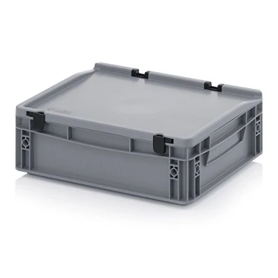 Afbeelding van Auer Packaging Eurocontainer Eurobox 40 x 30 13,5 cm met scharnierdeksel incl. gratis duimstok