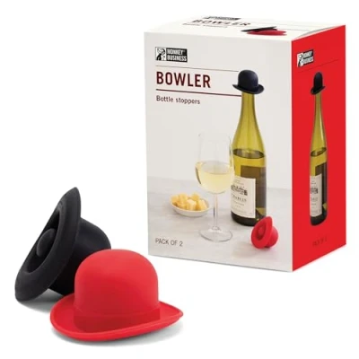 Afbeelding van Monkey Business Bowler Bottle Stopper set of 2