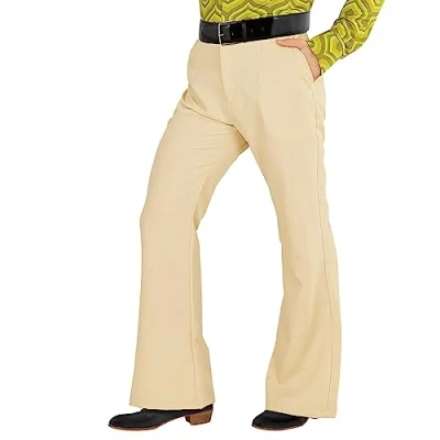 Afbeelding van Widmann Hippie Kostuum Groovy Gandalf 70s Heren Broek, Beige Man Wit / Small Medium Carnavalskleding Verkleedkleding