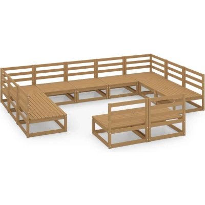 Afbeelding van vidaXL 11 delige Loungeset massief grenenhout