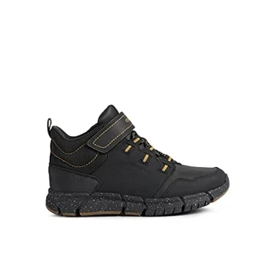 Afbeelding van Geox Flexyper BOY ABX Sneakers hoog voor kinderen, Maat: 28, Black/dark yellow Leer en textiel
